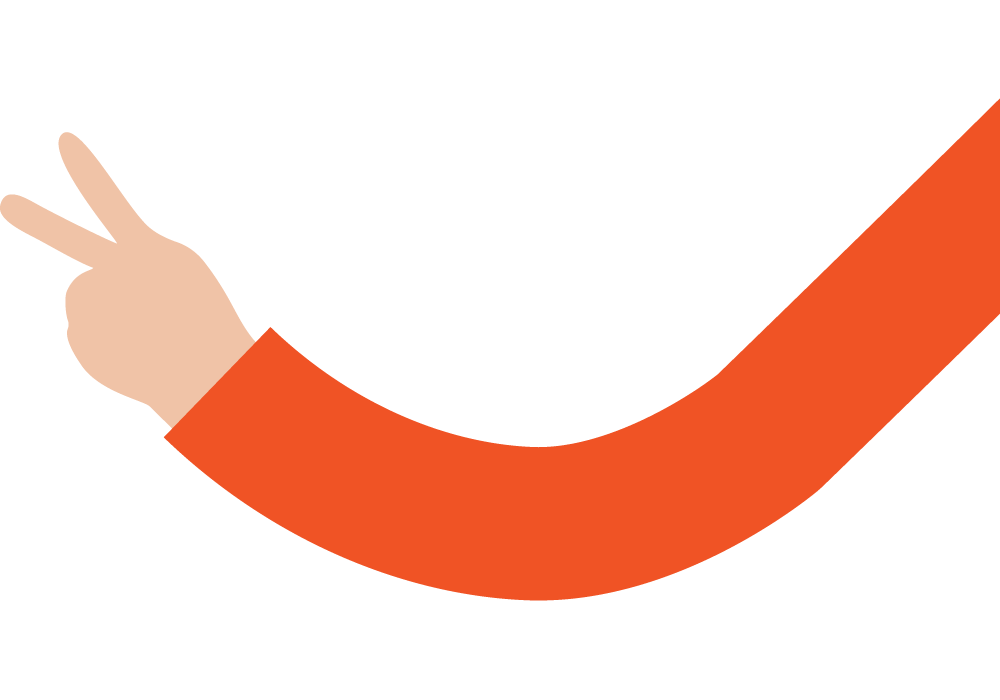 REIN hand met peace-teken